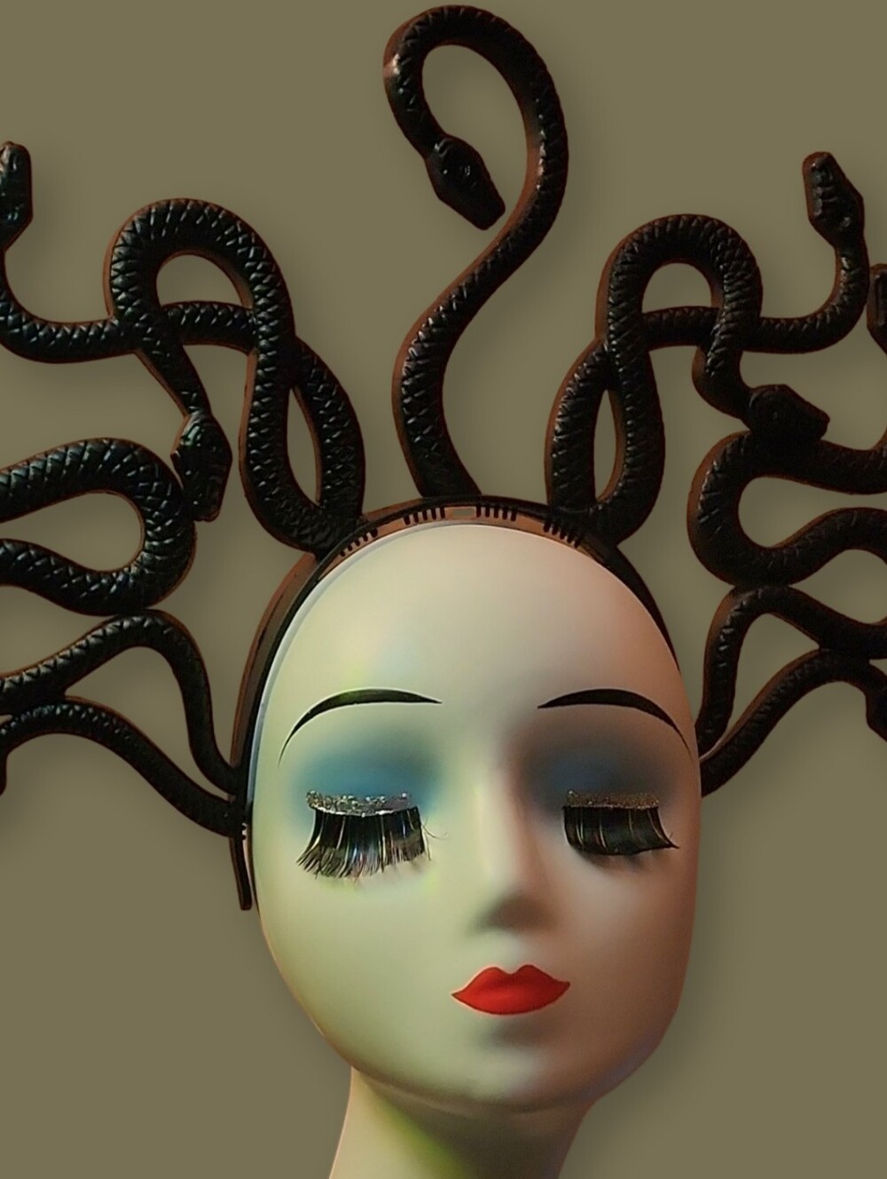 Medusa-Style Snake Headband Black Plastic One Size Adult Unisex Halloween